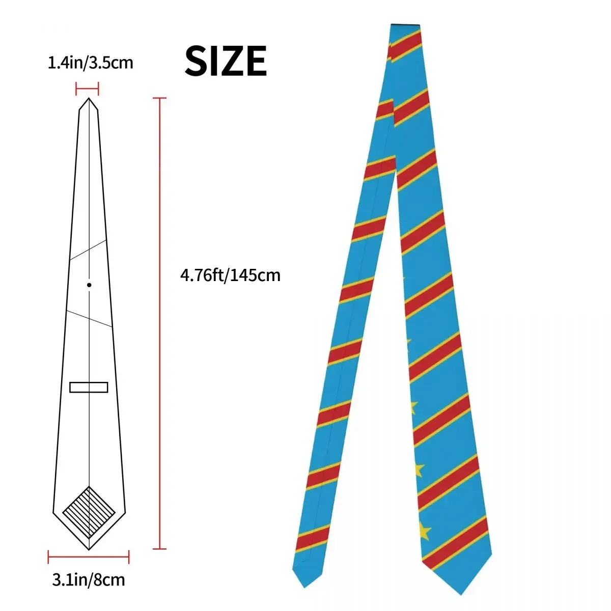 Congo Flag Tie for Men Women Necktie Tie Clothing Accessories