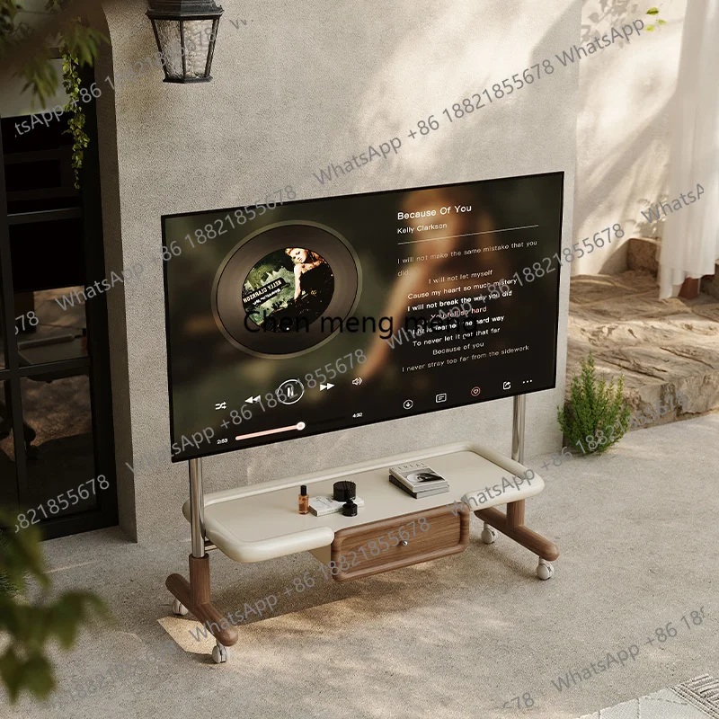 

TV bracket Vertical living room Small apartment Medium antique solid wood removable TV cabinet