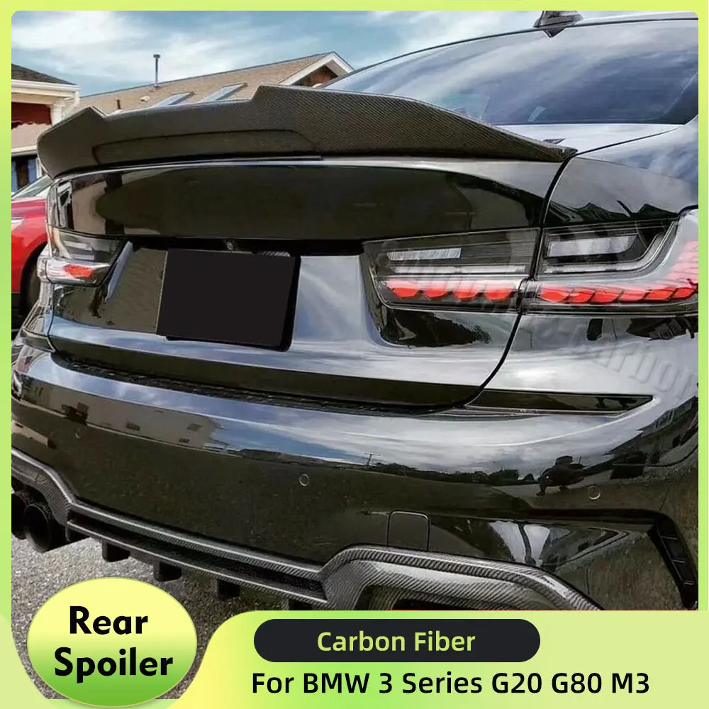 

Rear Trunk Spoiler for BMW 3 Series G20 G80 M3 320i 330i 2018-2023 Carbon Fiber Rear Boot Wing HighKick Wing Spoiler Lip