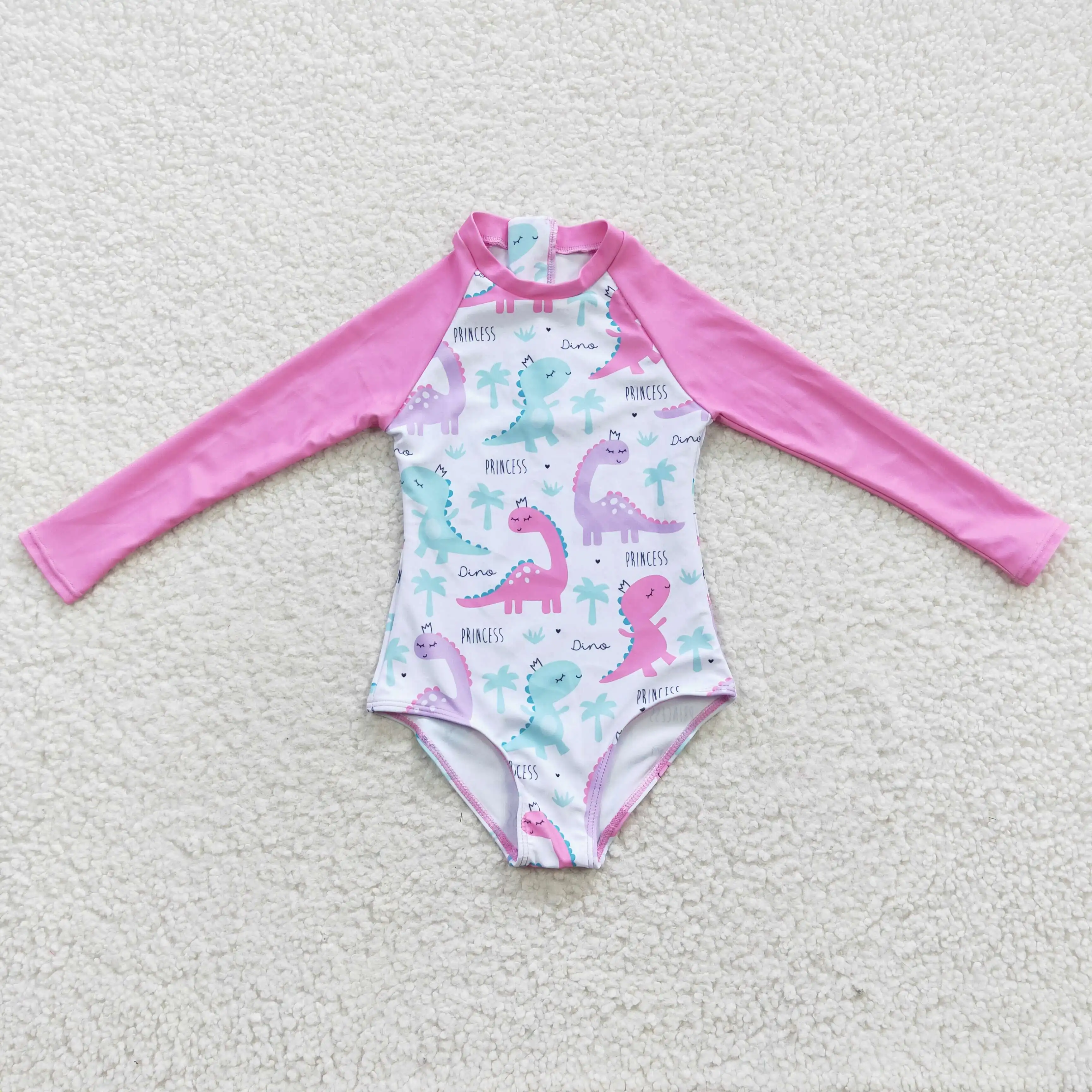 

S0076 Baby Summer Clothes Long Sleeve Girl Swimming Suit Kids High Quality Jumpsuit