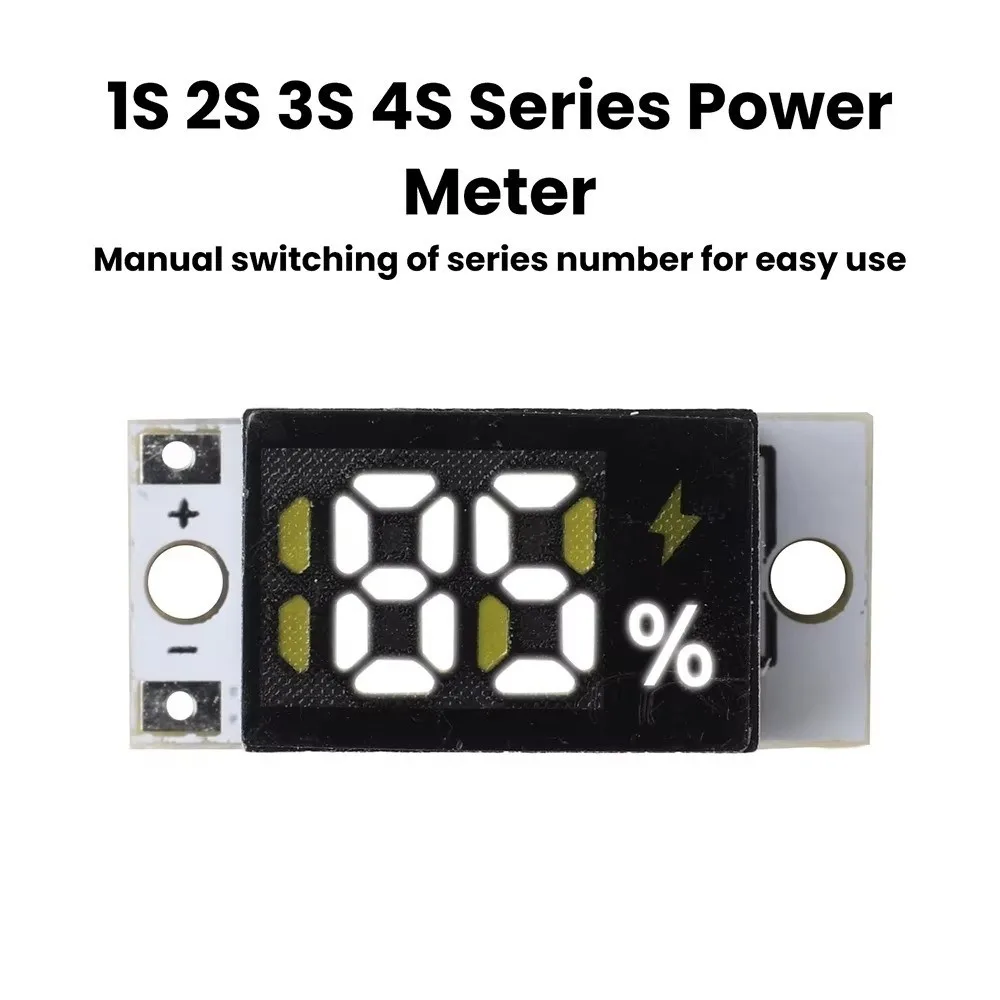LED Digital Display Battery Level Indicator Module Low Power Operation Series Connected Battery Power Meter Display Smart Button
