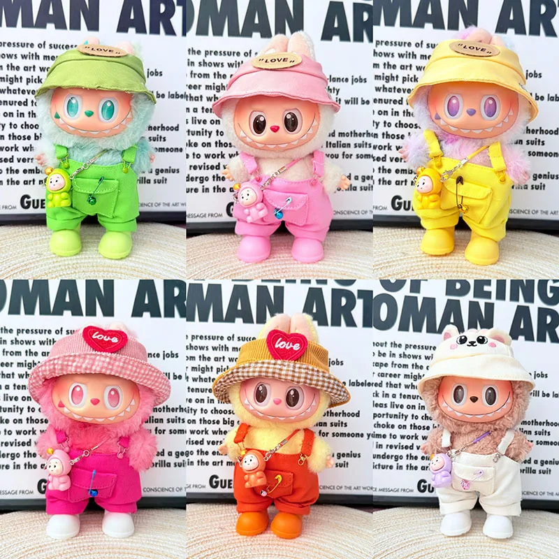 

Labubu Doll Clothing 17cm Universal Little Artisan Suspender Pants Set Accessories - For Labubu I/II Idol Dolls Sitting Party
