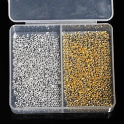 2-3mm Golden Silver Color Metal Positioning Spacer Beads Ball Stopper Crimp End Beads for Jewelry Making DIY Necklace Supplies
