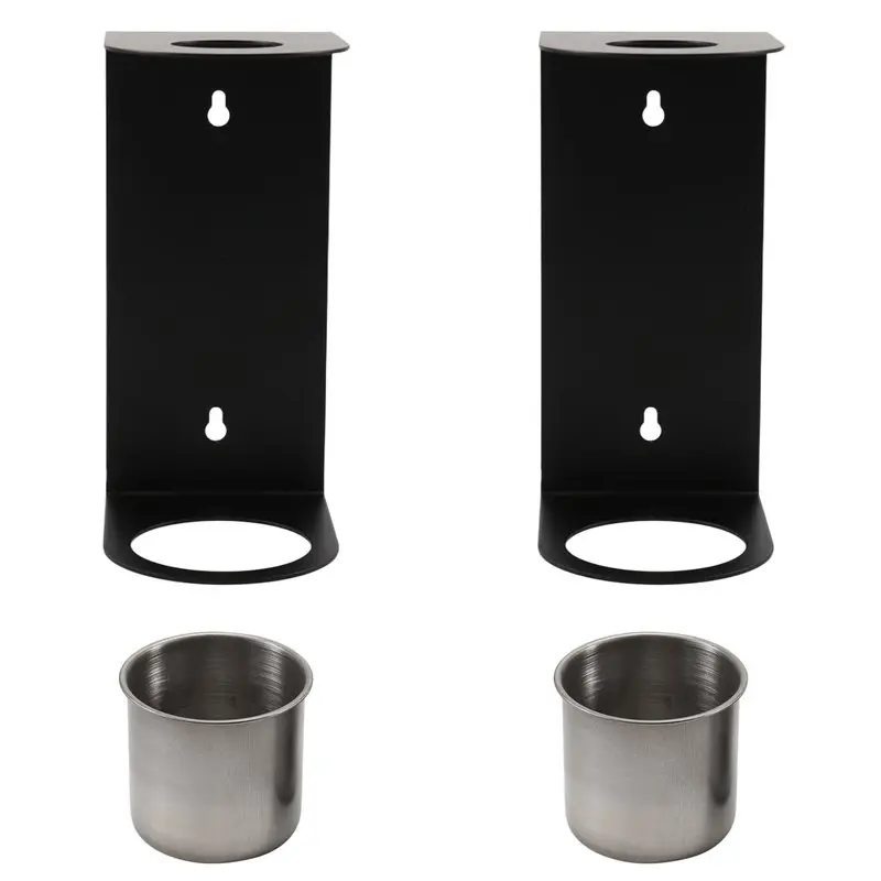 A19F-Oil Funnel Holder With 2 Removable Collection Cups Wall Mount Organizer Bracket Funnels Kit