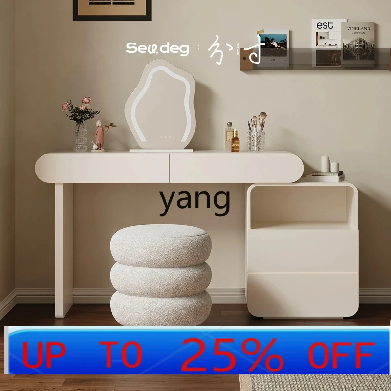 

LH simple modern chest dressing integrated small apartment cream wind solid wood retractable makeup table storage