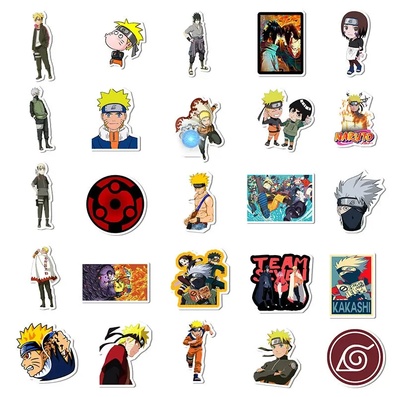 Pegatinas De Naruto De Dibujos 100 Piezas No Repiten Uzumaki Kakashi Uchiha Sasuke Itachi Kawaii Juguetes Stiker Impermeables