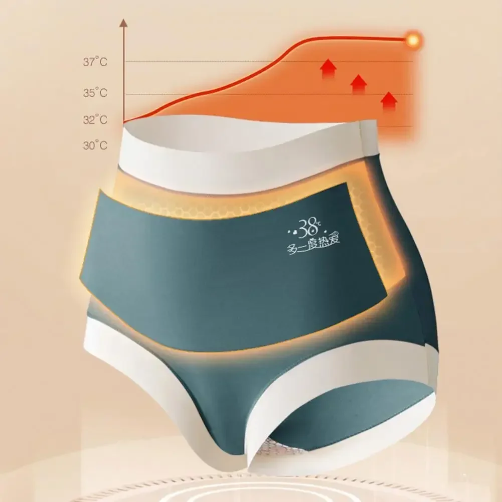 Lady Winter Panties Contrast Color Cold-proof Keep Warm No Constraint Winter Underpants   Winter Panties  for Daily Wear