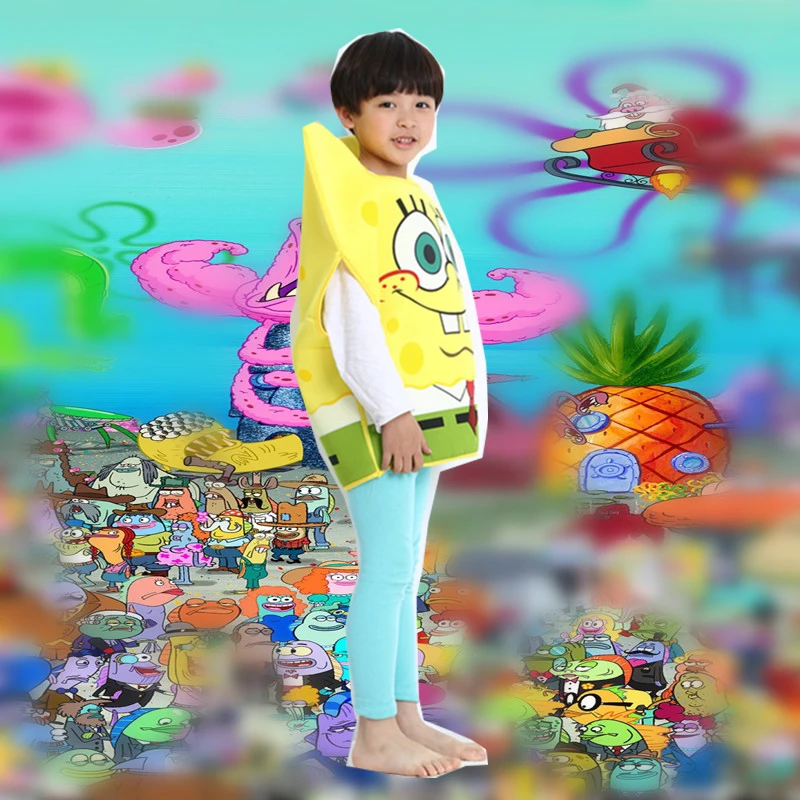 Kids Square Yellow Sponge Cosplay Costume Bob Patrick Star Birthday Party Cartoon Anime Dresses