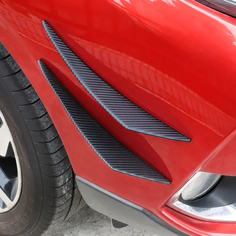 Decoración de labio de parachoques delantero, alerón de fibra de carbono, divisor, protección de ala, Canard, decoración de Canard modificada automática, 6 uds.