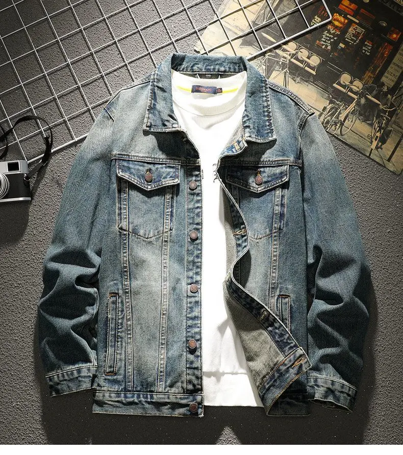 Autumn and Winter 2026 Retro Denim Jacket Men's Korean Slim Trend Handsome Multi-pocket Brand Man Luxury Tooling Jacket Men