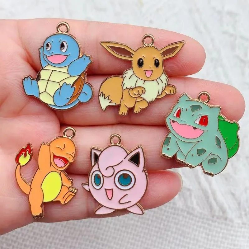 10pcs Cartoon Anime Character Enamel Charms Earring Pendant for Making DIY Keychain Necklace Drip Oil Metal Jewelry Accessories