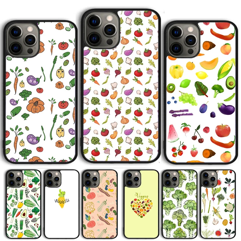 Vegan Vegetables Veggies Phone case  For iPhone 16 15 14 X XR XS 11 12 mini 13 Pro MAX Plus cover shell coque