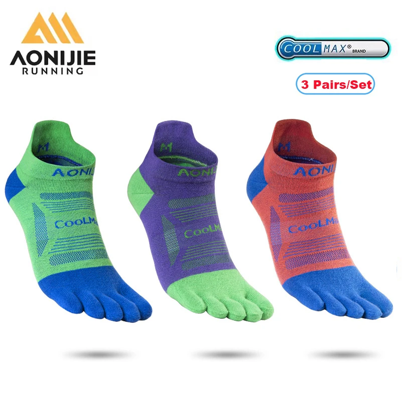 

AONIJIE, 3 пары спортивных носков для мужчин и женщин, дышащие, нескользящие, для пешего туризма, велоспорта, бега, марафона, носки для бега, для мужчин и женщин, для тренажерного зала и фитнеса