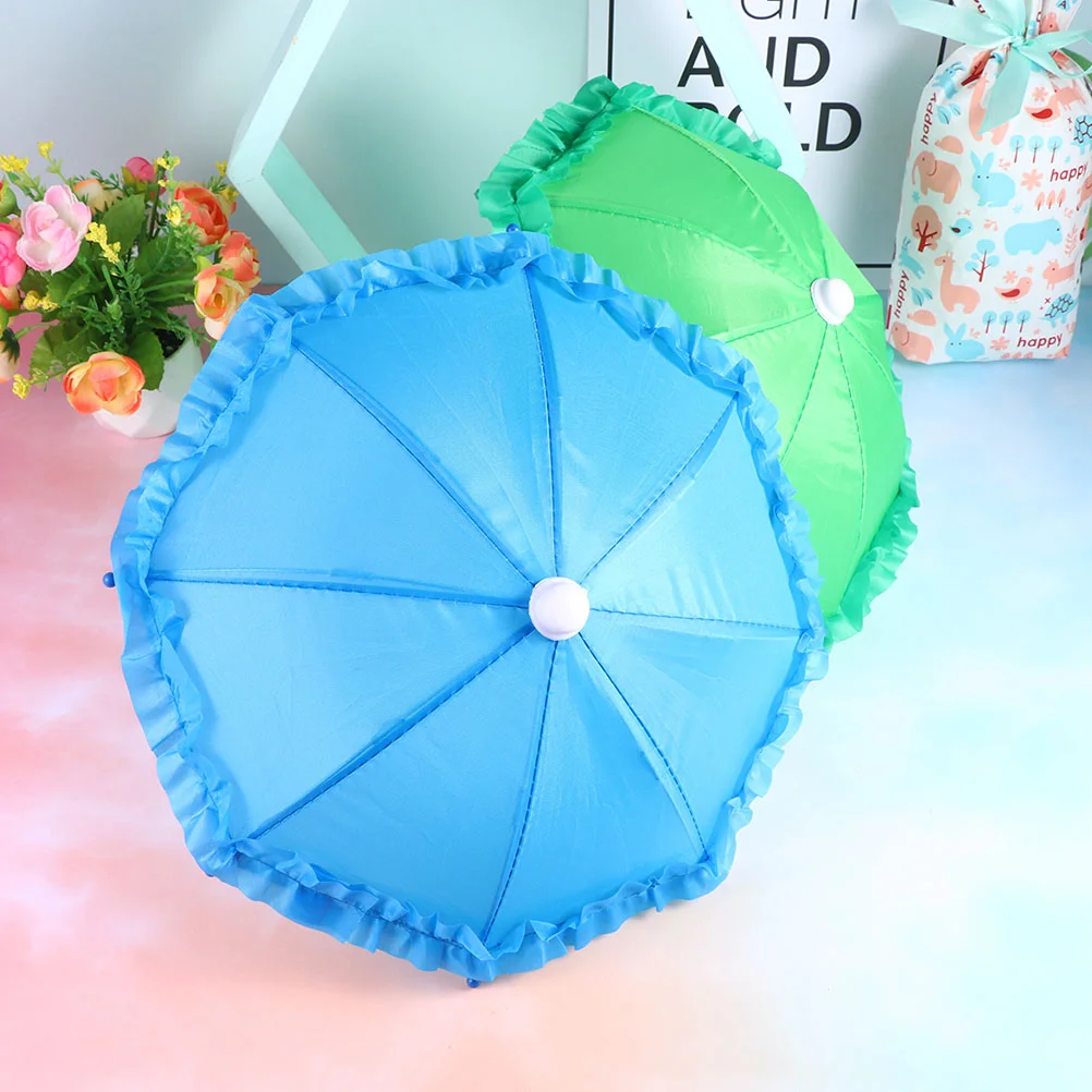 4 Pcs Mini Parasol Lace Toy Umbrella Kids Toys Lovely Hanging Decors Accessories up Umbrellas Baby