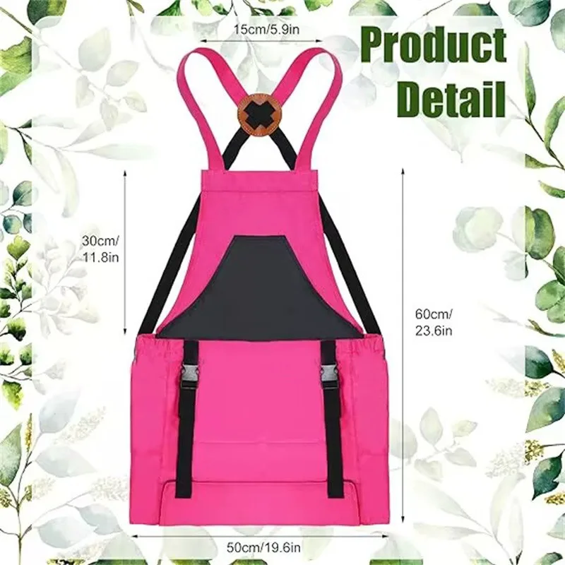 2-Piece Outdoor Gardening Harvest Apron, Quick Release Large Picking Pouch Backpack Style Tool Apron