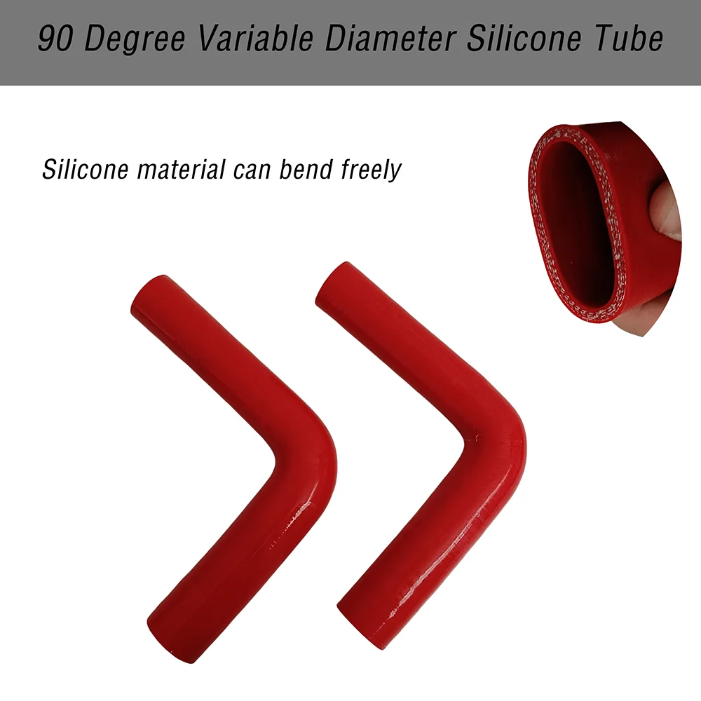 90 °   Tubo de silicona con sujeción de tela ID16-19mm --35-45mm Tubo turboalimentado intercoolido resistente a altas temperaturas y alta presión