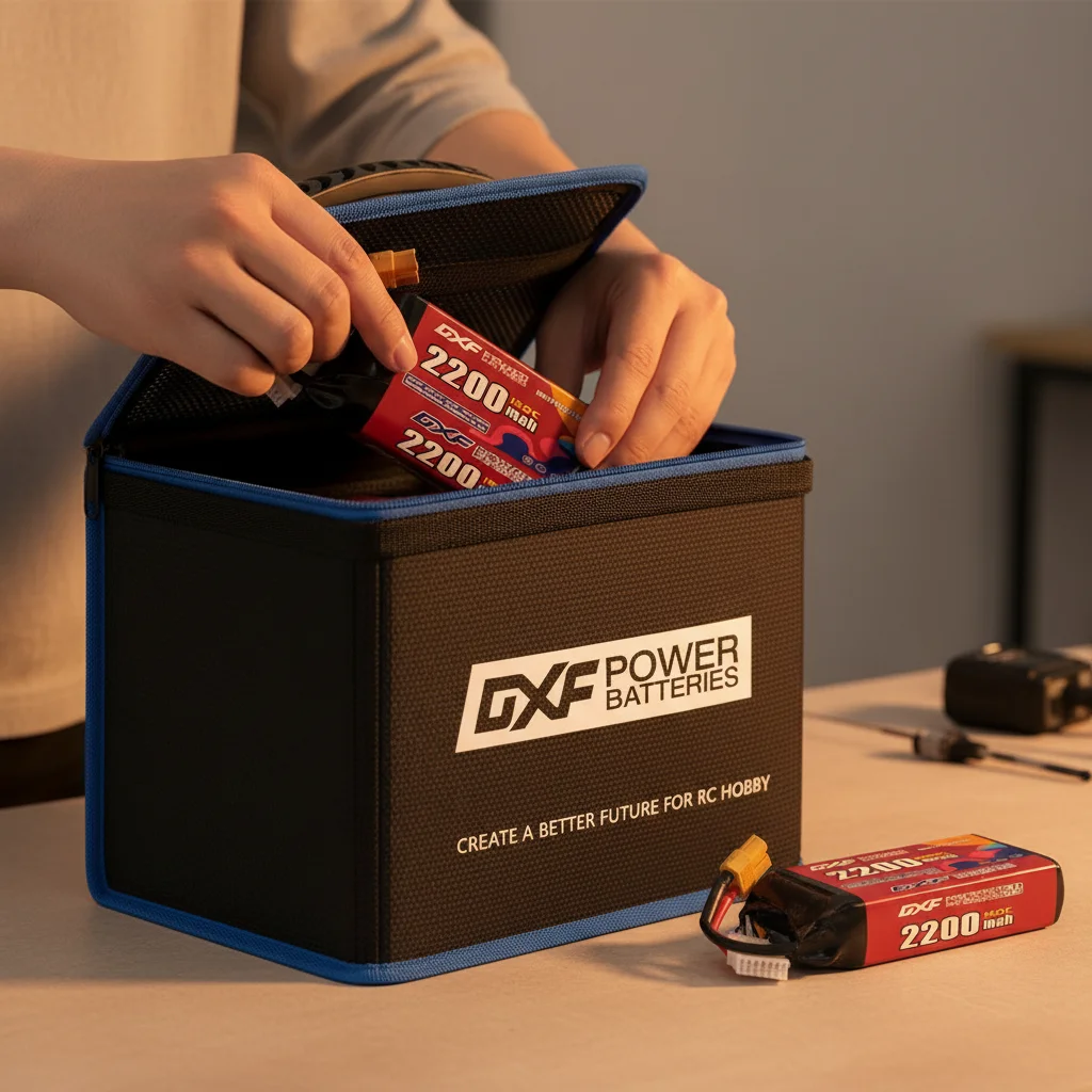 Image of DXF Lipo Safe Bag Feuerfeste Sicherheitstasche für Lipo-Akkus mit Großer Kapazität, Explosionsschutz, Wasserdicht, Feuerfester Koffer
