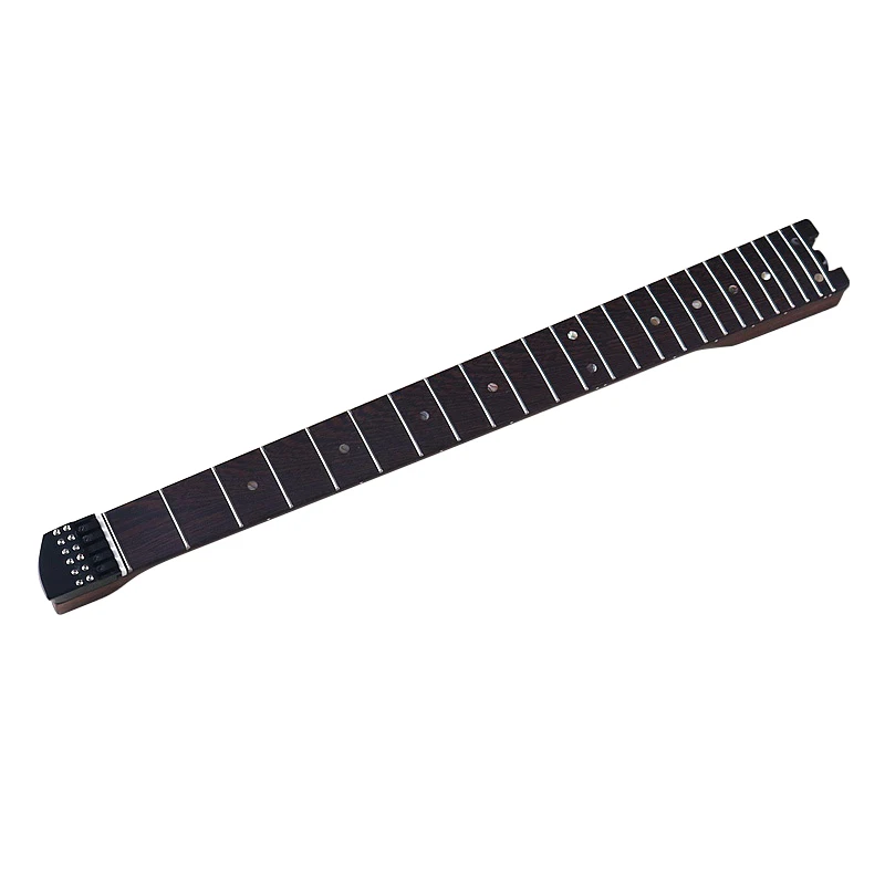 Wenge Wood Electric Guitar Neck Headless Guitar Part 24 Frets Black 5.6cm Width Good Handicraft For 6 String Travel Guitars