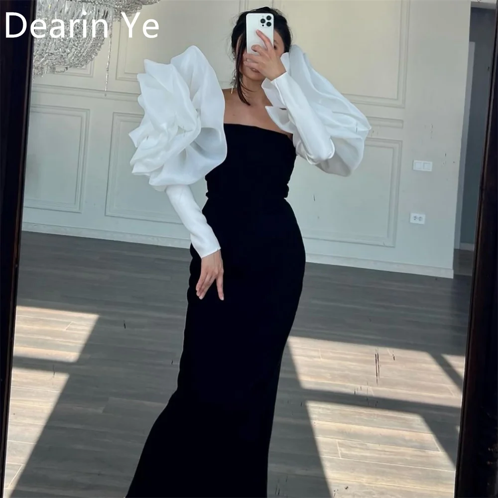 

Customized Formal Gown Dearin Square Collar Column Ankle Length Skirts 3D Flower Bespoke Occasion Dresses Prom Saudi Arabia Even