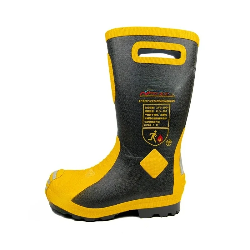 Firefighter fire protection rubber boots High top anti-smash anti-puncture flame retardant heat insulation fire boots