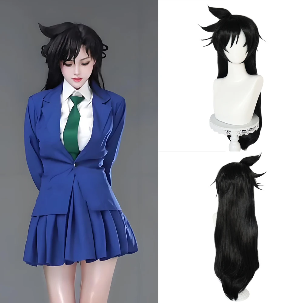 عالية الجودة أنيمي ران موري تأثيري الشعر الاصطناعية 30 بوصة أسود طويل الشعر مرحلة الأداء اليومي المعرض الهزلي شعر مستعار للحفلات