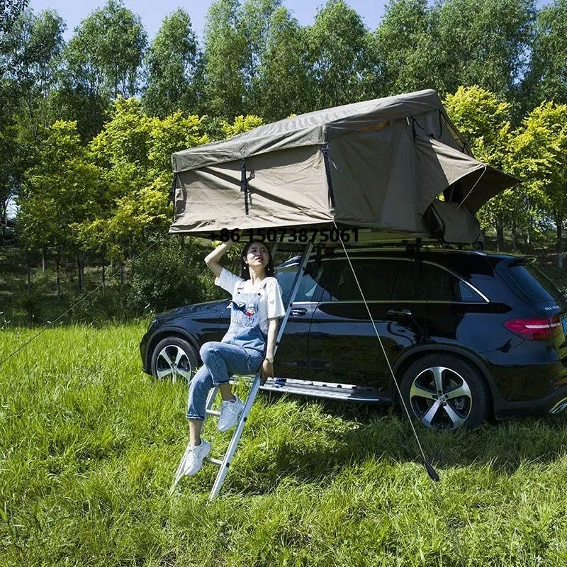 Factory 1-2 Person Folding Soft Shell Oxford Car Rooftop Tent for Camping Outdoor Travelling Lightweight Car Roof Tent