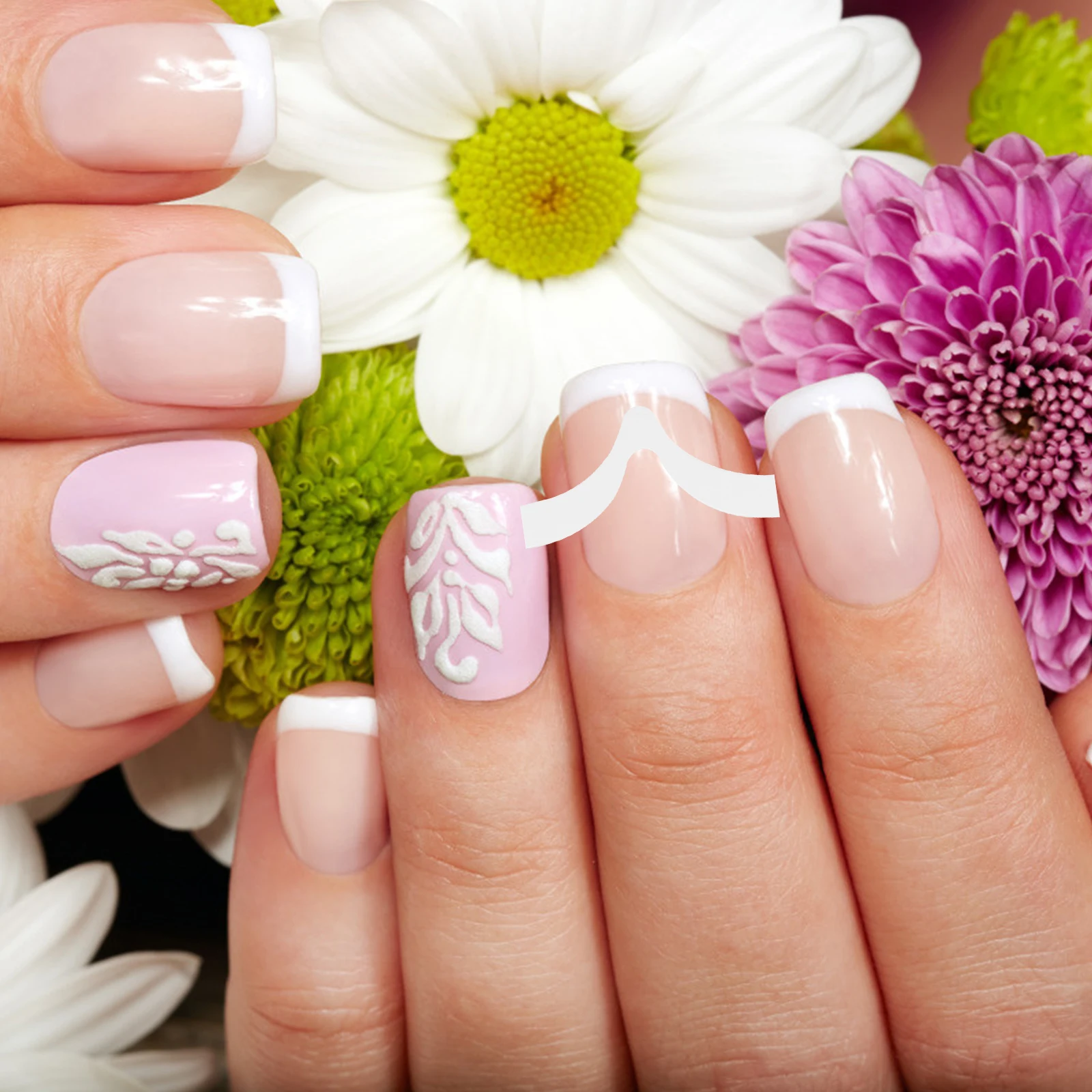 

Stickers for Art Decal French Tip Gel Half-moon Applique Stencils Tape Strips Manicure Safe Durable Adhesive Reusable