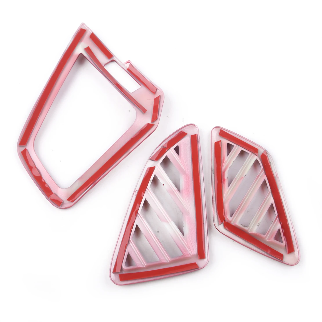 beler 5Pcs Red Central Control Outlet Air Vent Cover Trim ABS Left Hand Drive Only Fit for Honda Civic 10th 2016 2017 2018 2019