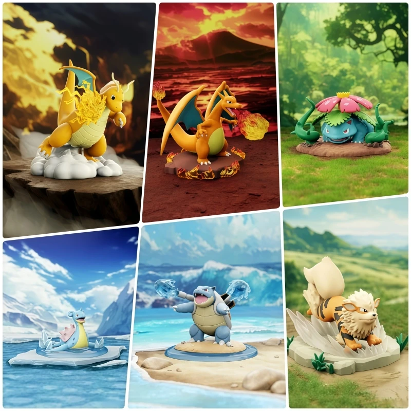 Pokemon Figure Decisive Battle Series Charizard Venusaur Blastoise Lapras Action Figures Pvc Statue Collection Model Toys Gifts
