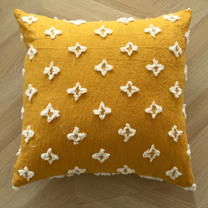 Home Decor Velvet Throw Pillow Cover with Tassel Soft Solid Color 45*45cm Square Pillow Case for Couch Sofa Decorative Pillows