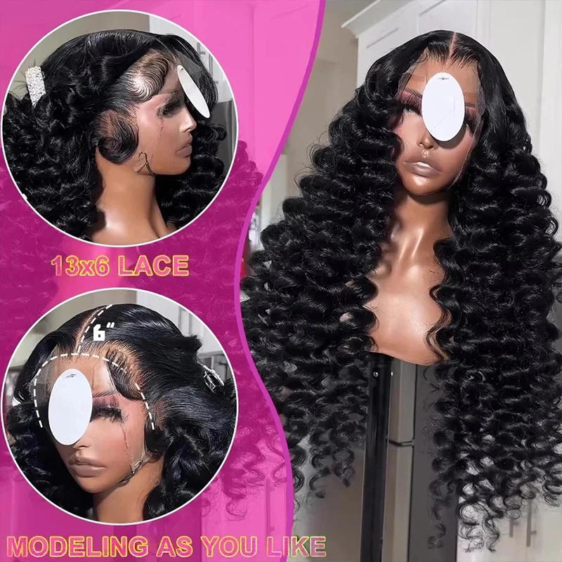 13x5 lage peruca dianteira do laço cabelo humano peruca encaracolado profundo 100% cabelo humano virgem pré arrancado perucas para mulher com linha fina natural