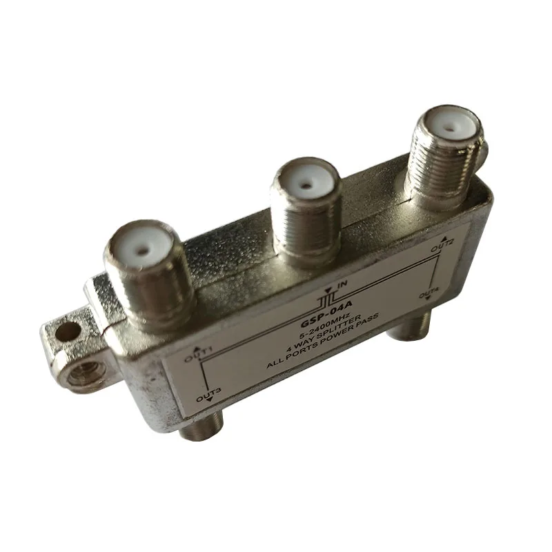 4 Way Satellite Splitter F-Type Female to F-Type Female for TV Antenna Signal Splitter Distribution