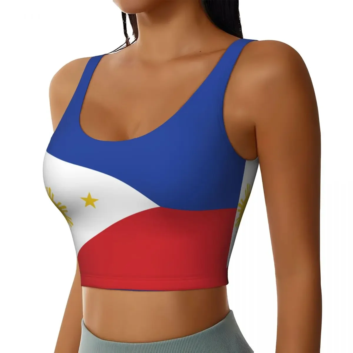 

Women Sexy Sports Vest Philippines Flag Female Streetwear Sport Lingerie Tee Crop Top S-XXL