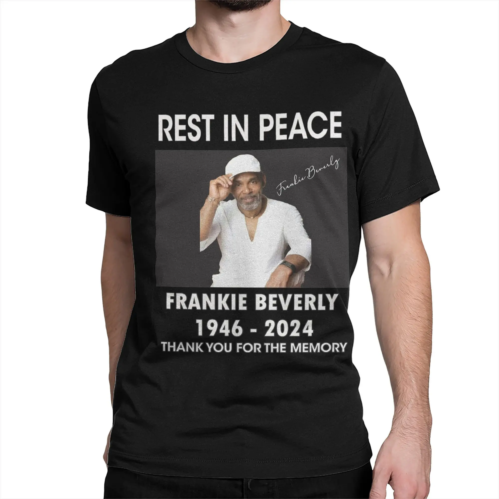 New Arrival Rest in peace frankie beverly 2024  T Shirt For Unisex  Cotton T-shirts Short Sleeve Clothes