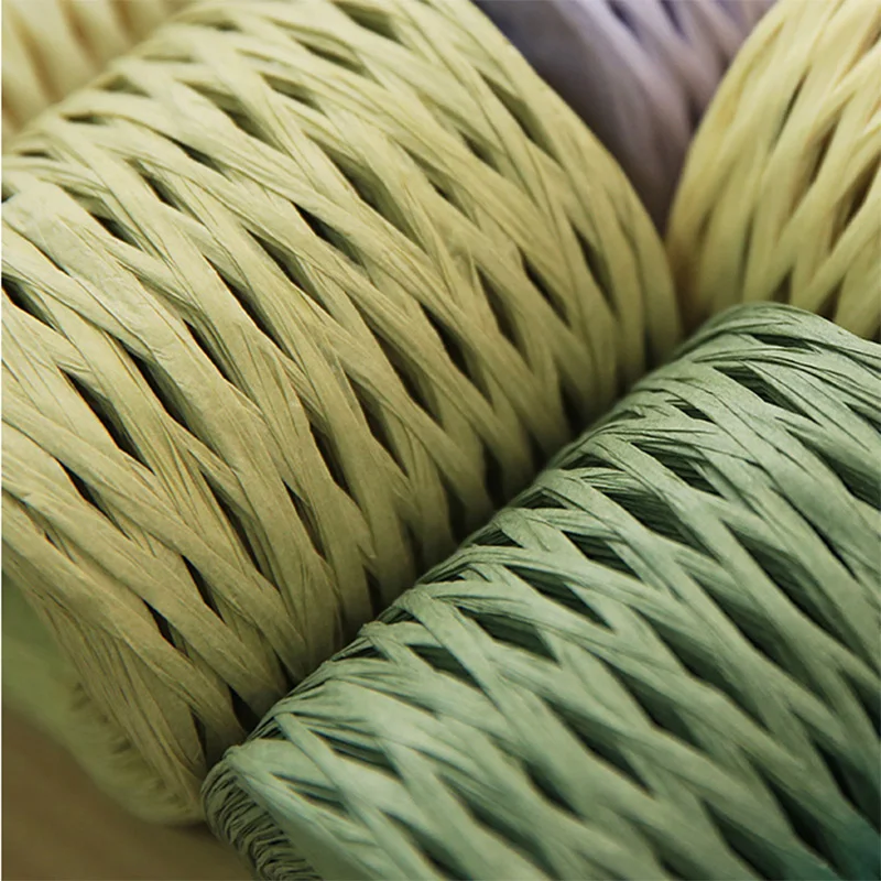 2022 200m Natural Raffia Straw Yarn for Knitting Crocheting Paper Threads Diy Handmade Summer Sunhat Beach Bag Freeshipping