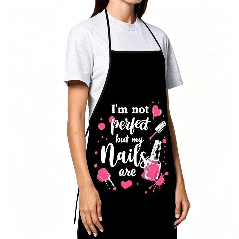 Fashion Nail Artist Nail Salon Apron For Men Women 3D Printing Anti Fouling And Waterproof Creative Household Chef Cooking Apron view 5