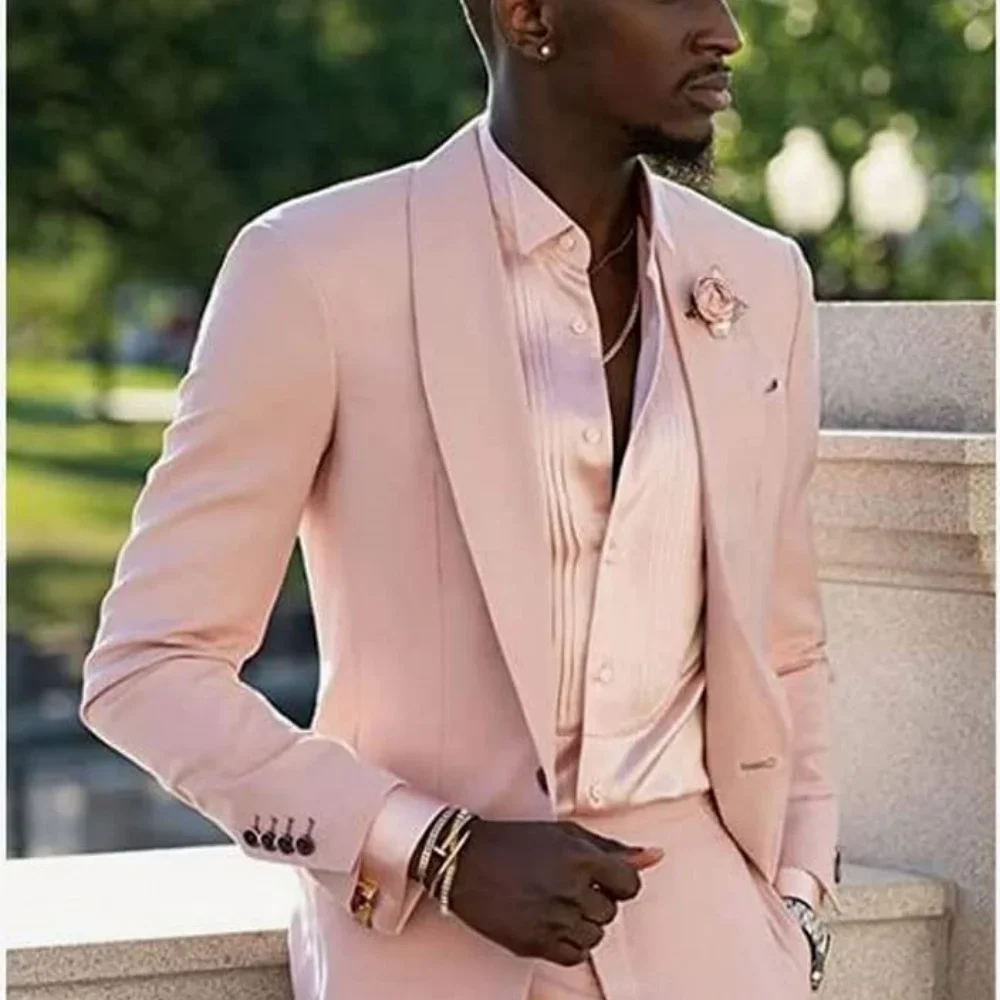 

Лучшие костюмы для мужчин, комплект из 2 предметов, облегающие модные мужские свадебные смокинги, пиджак, брюки, костюм Homme Mariage