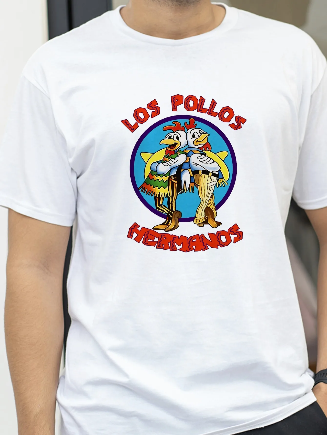 

Summer Men's Short Sleeved t shirt Breaking Bad LOS POLLOS Chicken Brothers Printed tees fashion CasualBreathable O-Neck tshirt