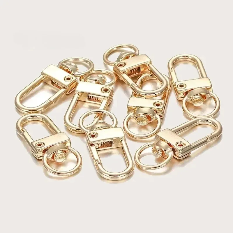 

5pcs Revolving Door Buckle Keychain Jewelry Diy Accessories Gold and Silver Universal Bag Buckle Backpack Accessories