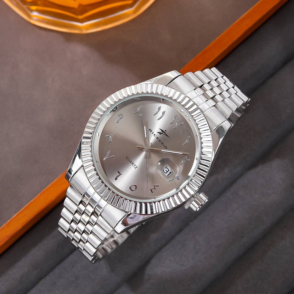 RICECGO Mode herren Uhren Datum High-end-Luxus Casual Sport Uhr Klassische Business Quarz Männliche Edelstahl Armbanduhren 6