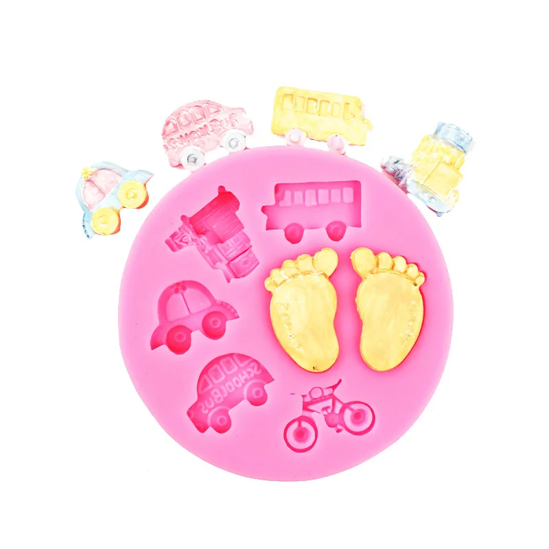 Footprints Transport Cooking Tools Silicone Mold For Baking Fondant Sugar Kitchen Accessories Of Cake Decorating Candy Ware