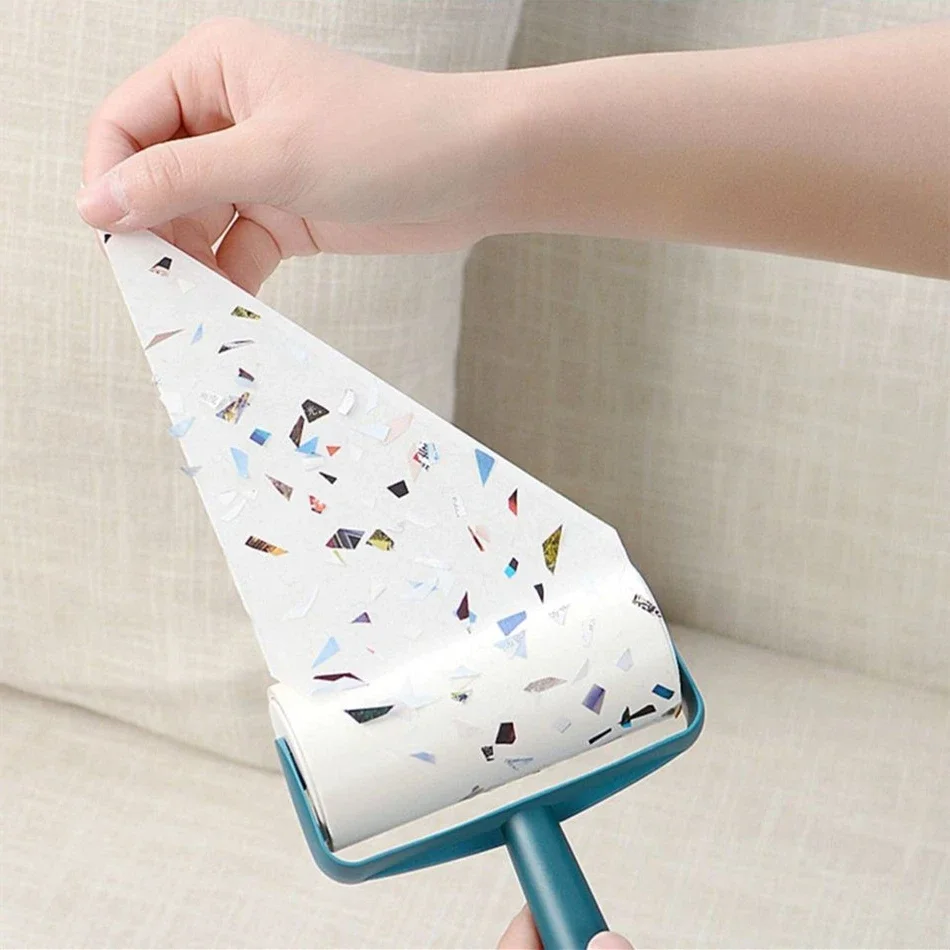 

1 Set of Tear-off Paper Sticky Dust Roller Dust Collector Pet Hair Clothes Carpet Portable Replaceable Cleaning Brush Tool