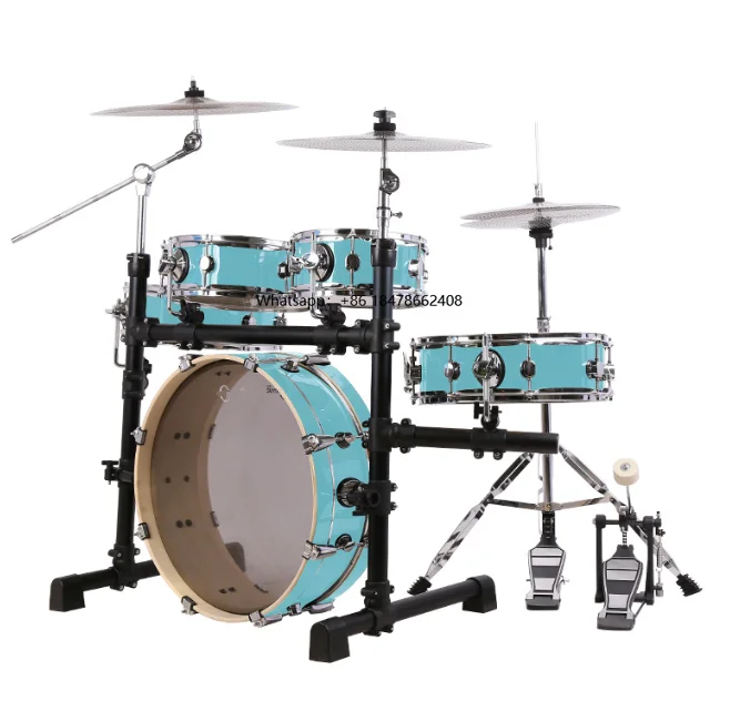 

Drum Set Portable Mute Double-sided Drums Adult Children Beginner Practice 5 Drums and 3 Cymbals Wholesale