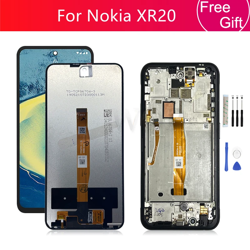 

For Nokia XR20 LCD Display Touch Screen Digitizer Assembly XR 20 With Frame TA-1368 TA-1362 Screen Replacement Repair Part 6.67"