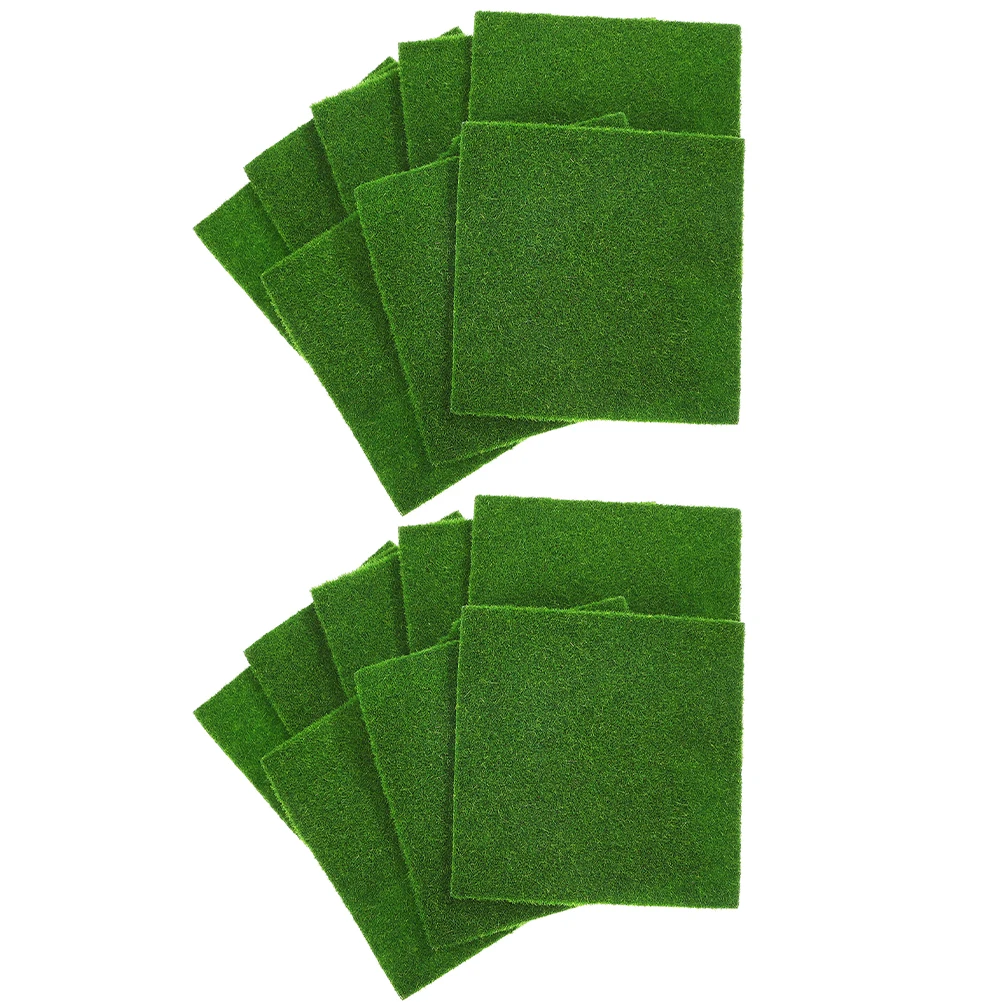 

16Pcs Simulation Moss Turf Realistic Artificial Craft Sheets for DIY Succulent Arrangements Miniature Bonsai Fairy Garden Home