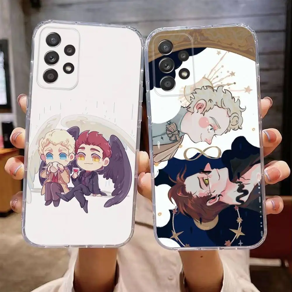 

Good O-Omens Cute Phone Case For Samsung Galaxy A,71,70,52,51,40,31,50,50S,30S,21S,12,10,Note20ultra Transparent Cover