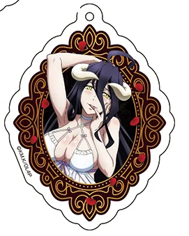 لعبة Ainz Ooal ثوب Albedo Shalltear Bloodfallen Narberal المفاتيح دمية أنيمي الاكريليك كيرينغ قلادة للهدايا