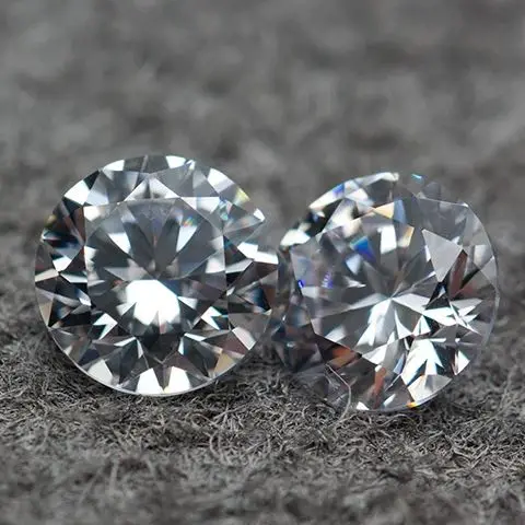 

5A CZ Loose Gemtone Factory Top Quality White Loose Cubic Zirconia Stone 8 Hearts & Arrows Beads Round cut Zircon Loose Stones