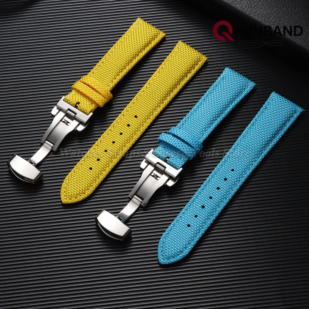 Schmetterlingsverschluss Nylon-Segeltuch-Faltschließe Uhrenarmband 20mm 22mm Wasserdichtes Uhrenband für Herren und Damen für Seiko für Omega – Detail 8