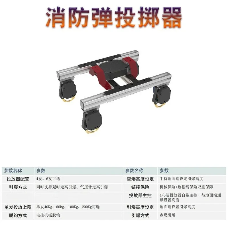 Drone fire extinguishing  thrower, multi-shot delivery device, multi-continuous delivery decoupler
